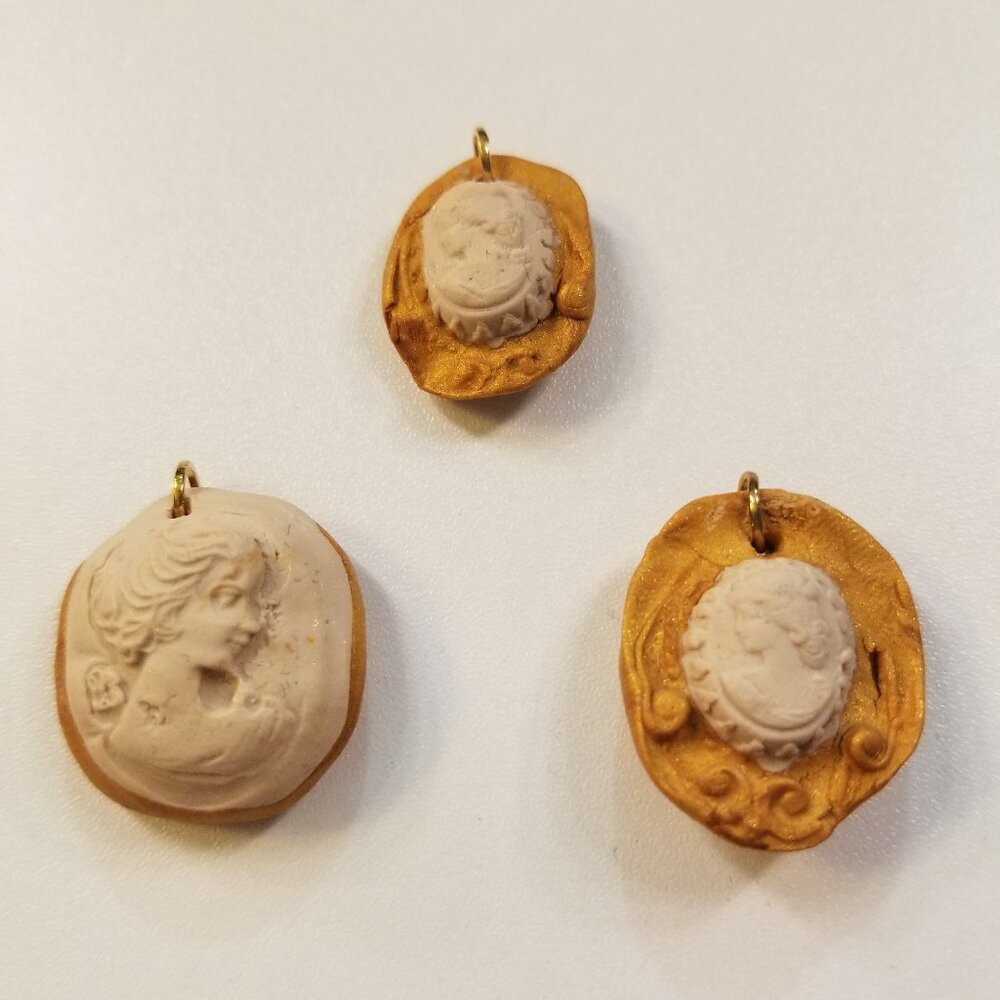 Molded Fimo Cameo Clay Necklace Pieces (Does Not Include Necklace Chains)